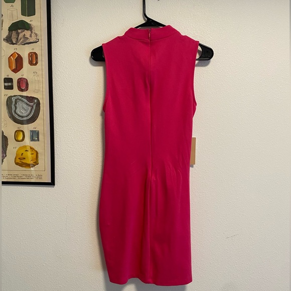 HALOGEN Hot Pink Mini Dress with cinched design - Picture 5 of 10